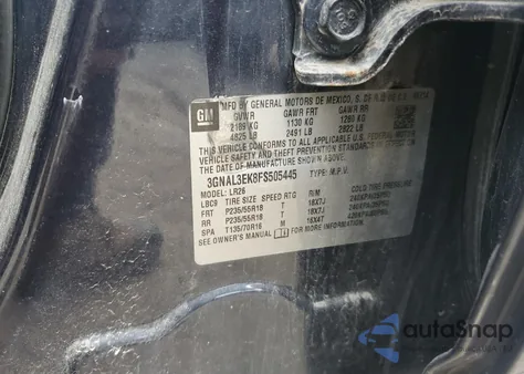 2015 Chevrolet Captiva Lt from USA, damaged, VIN 3GNAL3EK8FS505445